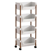 Rolling Storage Cart Plastic 4-Tier