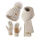 Conjunto de Luvas e Cachecol de Inverno para Mulheres, Luvas com Gorro de Pompom e Cachecol Longo, Acessórios de Inverno 3 em 1 Elegantes 1