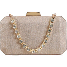 Women's Rhinestone Evening Tote Bag with Gold Hardware