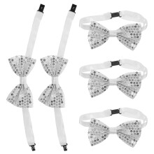 Pre-Tied Sequin Bow Ties for Men Women Kids 5-Pack