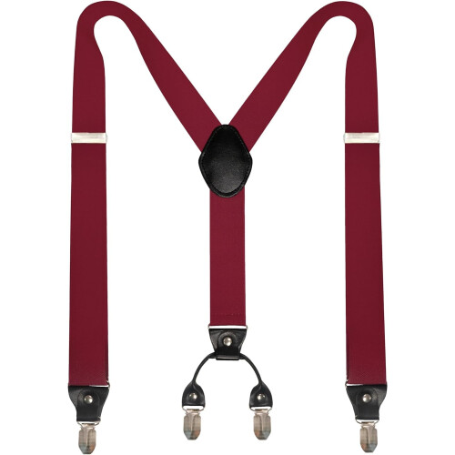 Wide Suspender with 4 Strong Clips Adjustable Braces