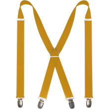 Men's Solid Color Adjustable Braces with 4 Clips
