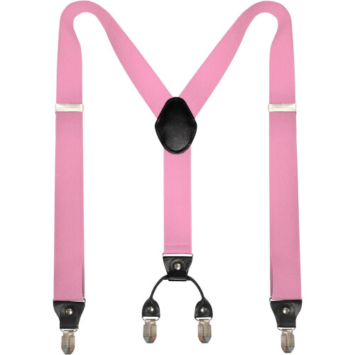 Wide Suspender with 4 Strong Clips Adjustable Braces