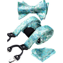 Men's Paisley Floral Suspenders Y-Back with Clips