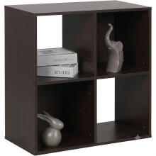 4-Compartment Bookcase Free-Standing Dark Brown 61x29.5x61 cm — cube shelf, modular shelf, dark brown shelf