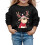 Kids Christmas Pullover Reindeer Print Round Neck Long 1
