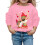 Kids Santa Pullover with Reindeer Print Round Neck Long 1