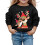 Kids Santa Pullover Cartoon Reindeer Print Round Neck Long 1