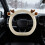 Steering Wheel Cover Fleece D-Shape Warm Teddy Bear Design 1