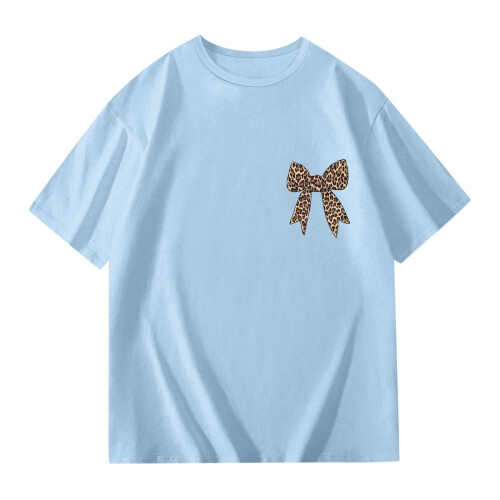 Kids' Summer Graphic Tee Lightweight Short Sleeve Leopard