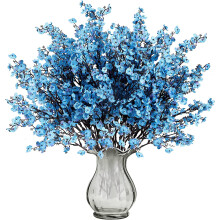 Blue Baby's Breath Artificial Flowers Real Touch 12 Pcs