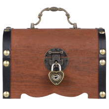 Wood Storage Trunk Dark Brown Vintage 1 Piece