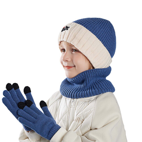 Women's Scarf Set Wool-Lined Hat Scarf Gloves