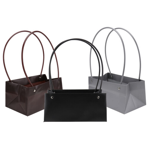 Flower Bouquet Box with Handle PVC 3PCS
