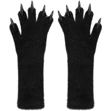 Wolf Design Plush Gloves Animal Mittens Winter Wear