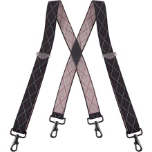 Men's suspenders X-back black hooks 48 inch adjustable