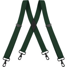 Men's Suspenders X-Back Black Hooks 48 Inch Adjustable
