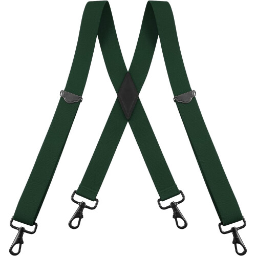 Men's Suspenders X-Back Black Hooks 48 Inch Adjustable