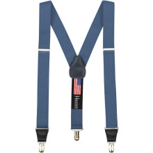 Men's Y-Back Leather Suspenders with Clips, Made in USA