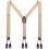 Men's Brown Button-End Suspenders Adjustable Elastic 1