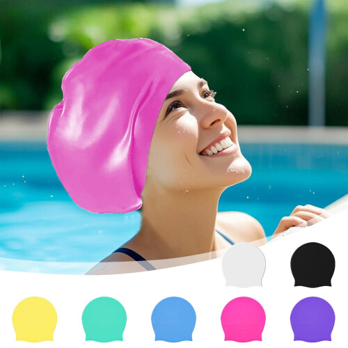 Silicone Swim Cap High Elasticity Waterproof for Large