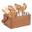 Wood Utensil Caddy with Handle 4-Compartment Organizer 1