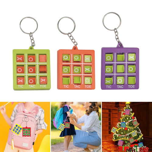 Tic Tac Toe Keychain Set Plastic Pendant 16 pcs 1