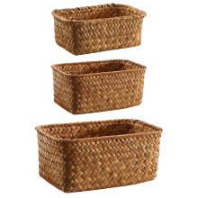 Wicker storage basket straw vegetable 3 pcs