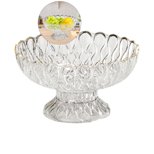 Fruit Plate Draining Basket Clear Plastic 1 Piece