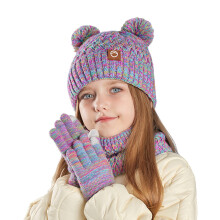 Kids Winter Hat Gloves Scarf Set Fleece-Lined for Ages 4-10