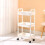 Kitchen Storage Cart 3-Tier Rolling Utility Cart White Gray 1