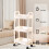 Kitchen Storage Cart 3-Tier Rolling Utility Cart White Gray 5