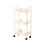 Kitchen Storage Cart 3-Tier Rolling Utility Cart White Gray 3