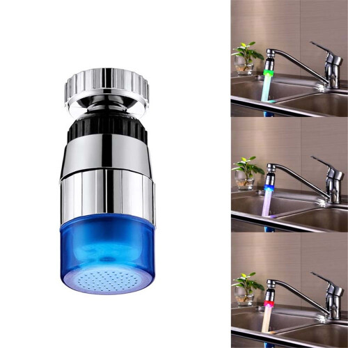 LED Water Faucet with Multicolor Light ABS Chrome Finish