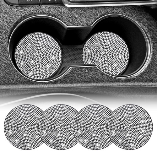 Car Cup Holder Coaster Set White 4 Pack