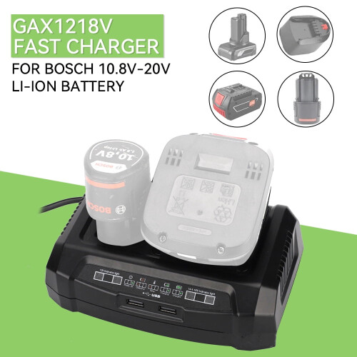 Bosch Replacement Charger GAX1218V Dual Port for 1