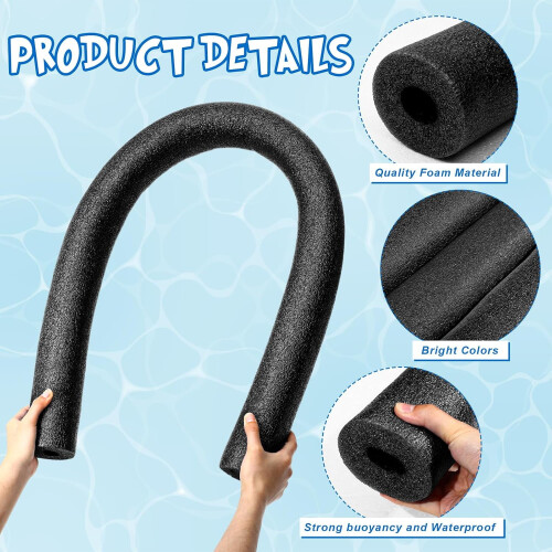 Jumbo Pool Noodle Black 55 x 3.5 Inch 6 Pack 2