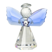 Crystal Guardian Angel Figurine Collectible Paperweight Glass Wings Angel Ornament Statue Wedding Gift