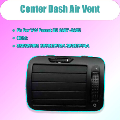 VW Passat B5 Center Dash AC Outlet Vent Panel Black Left 1