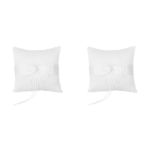 2X  Cuscino Raso Perla Finta Fiore Nozze 1
