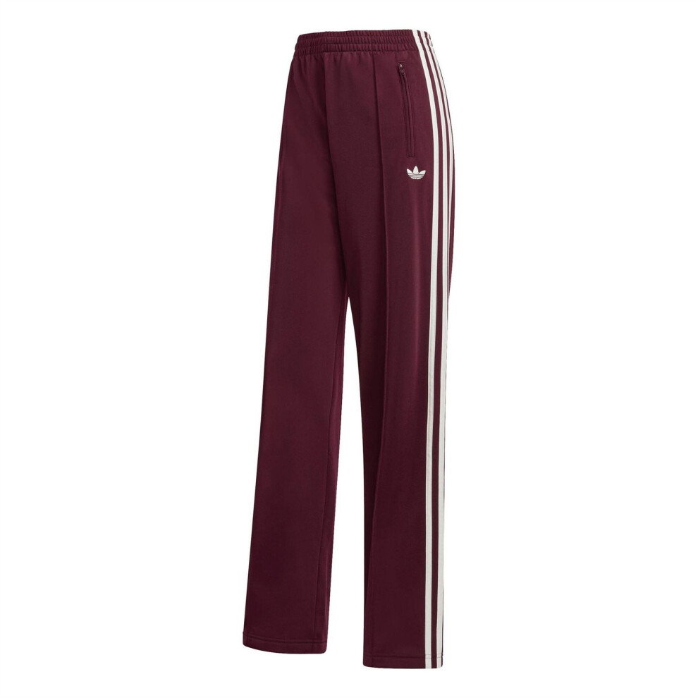 Adidas (8 Uk, Maroon) Womens/Ladies Firebird Polyester 3 Stripes Loose Tracksuit Bottoms