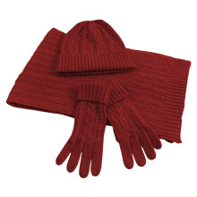 Winter Knit Hat and Scarf Set Soft Yarn 2-Piece