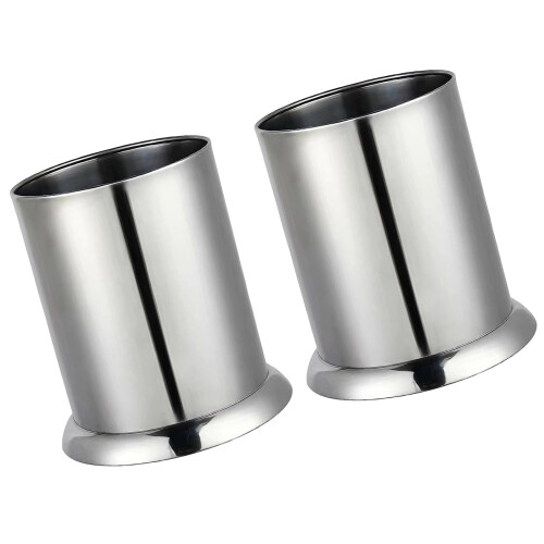Stainless Steel Utensil Organizer with Drainage 2 Pcs