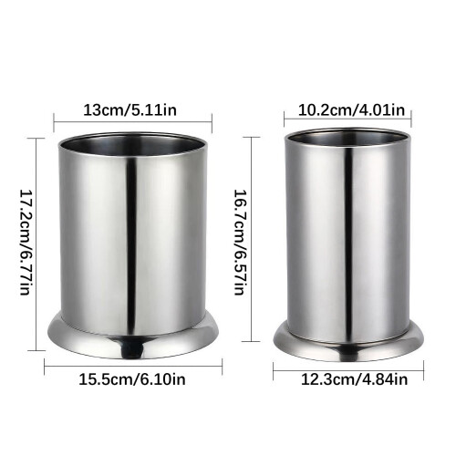 Stainless Steel Utensil Organizer with Drainage 2 Pcs 2