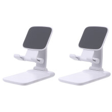 Desk Phone Stand Holder White Mini 2 Pieces