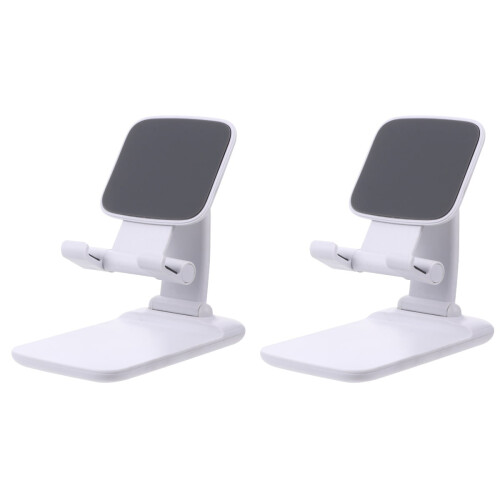 Desk Phone Stand Holder White Mini 2 Pieces