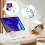 Acrylic Laptop Stand Pink Ergonomic Foldable 360 Rotating 2