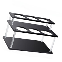 Acrylic Coffee Syrup Rack Black 2-Tier 6-Bottle Kitchen
