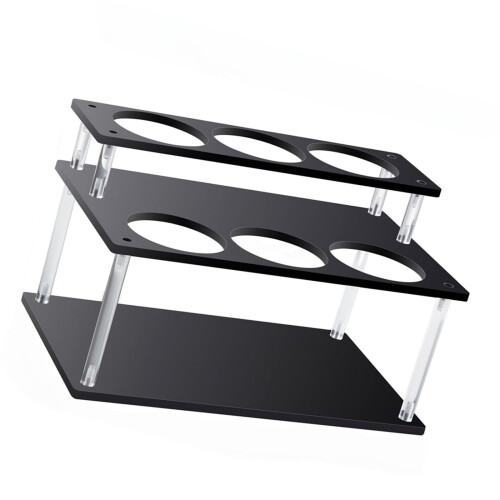 Acrylic Coffee Syrup Rack Black 2-Tier 6-Bottle Kitchen