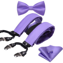 Men's Silk Braces with Paisley Pattern Adjustable 6-Clip